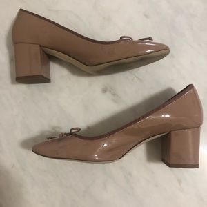 Nude patent leather j.crew heels